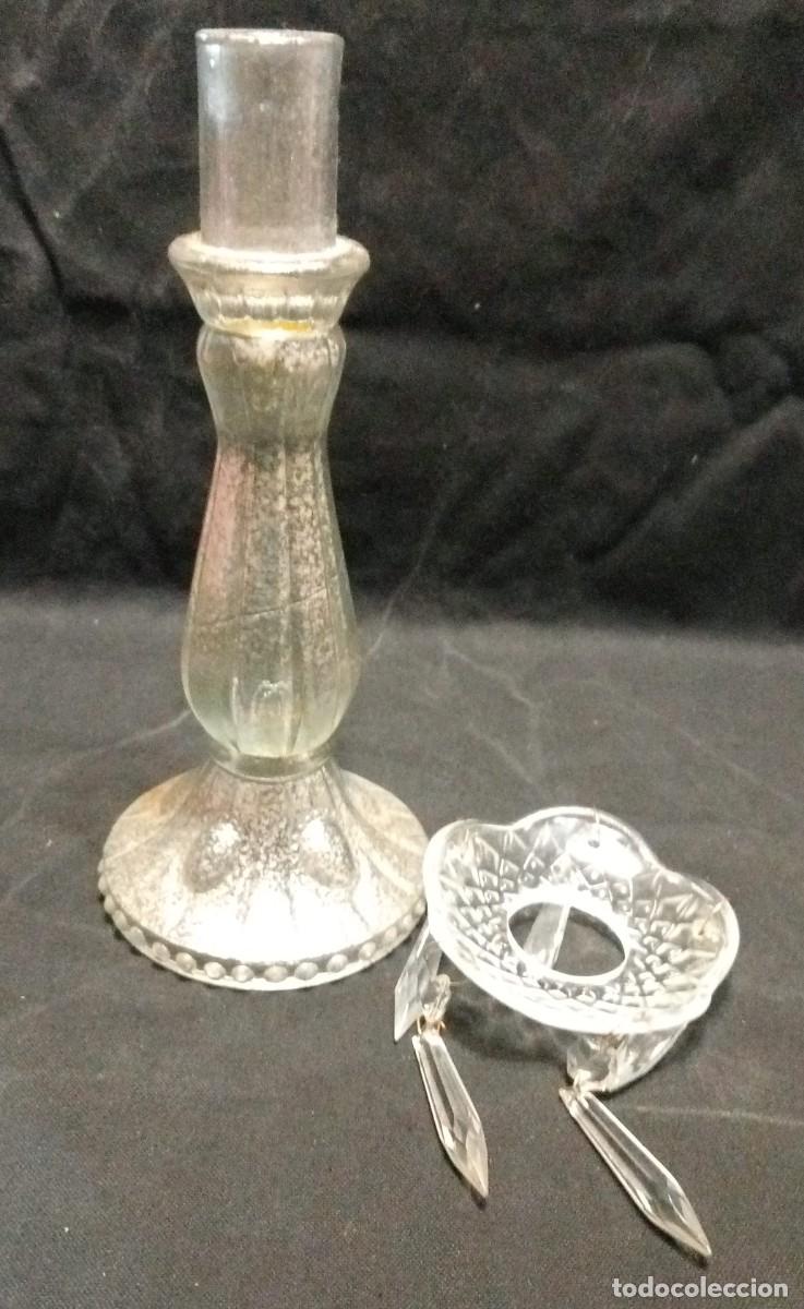 Antig&uuml;edades: CANDELABRO DE VIDRIO ANTIGUO - Foto 4