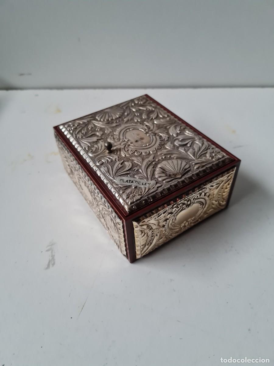 Antig&uuml;edades: CAJA PLATA Y MADERA 13 X 10 X 6 CMS - Foto 4