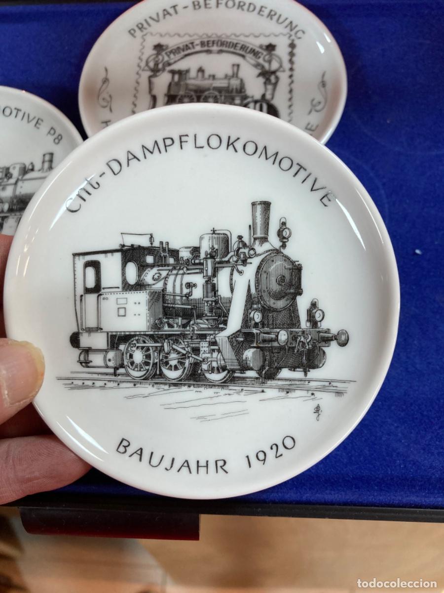 Antig&uuml;edades: Lote de 3 platitos tem&aacute;tica trenes - Foto 5