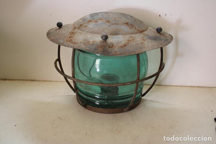 Antig&uuml;edades: aplique antiguo con cristal azul - Foto 1