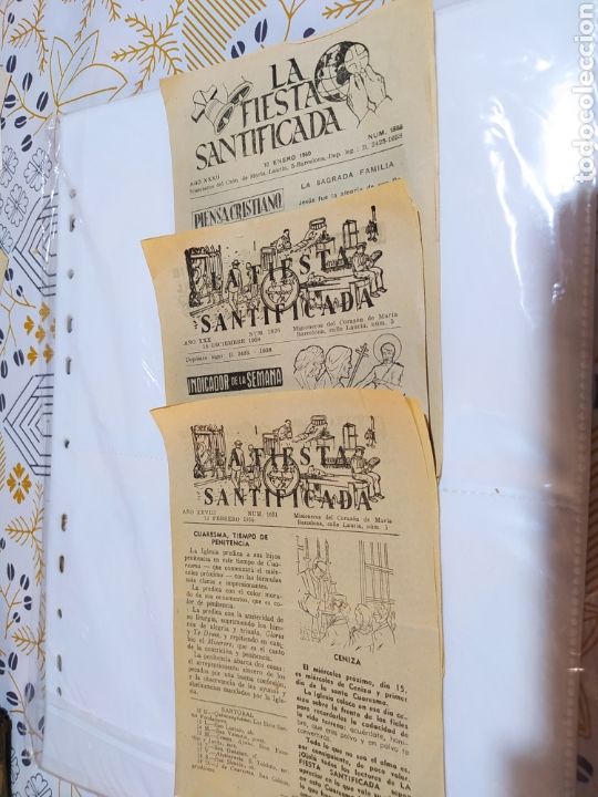 Antiquit&eacute;s: LA FIESTA SANTIFICADA. A&Ntilde;OS 56,58 Y 60. TRES UNIDADES
