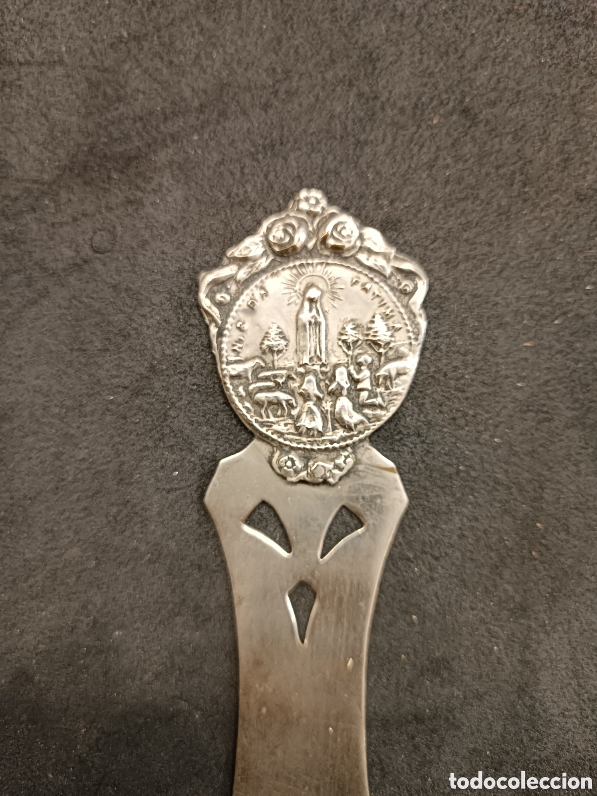 Antig&uuml;edades: Abrecartas Fatima ba&ntilde;o plata - Foto 2