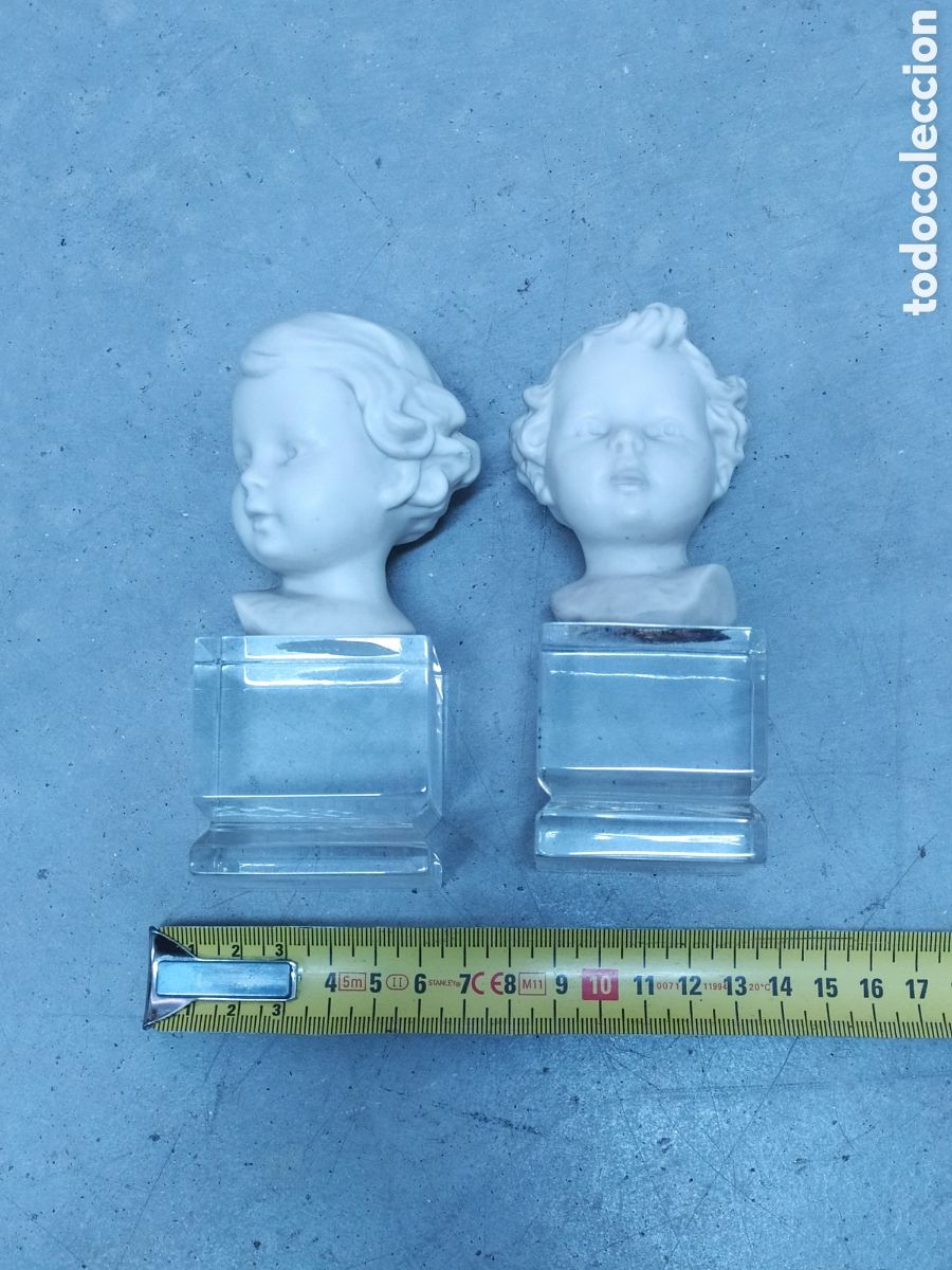 Antig&uuml;edades: DOS BUSTOS DE NI&Ntilde;O SOBRE METACRILATO - Foto 2