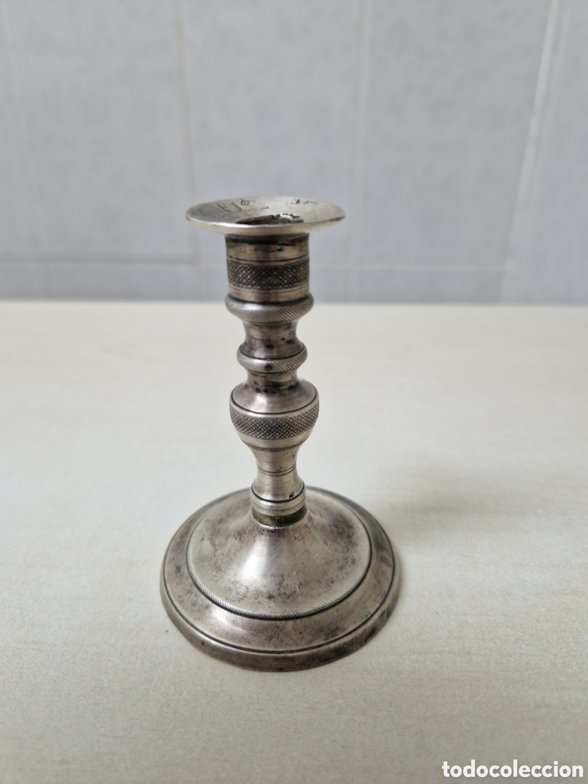 Antig&uuml;edades: BONITO CANDELABRO EN PLATA DE LEY 9 CM - Foto 5