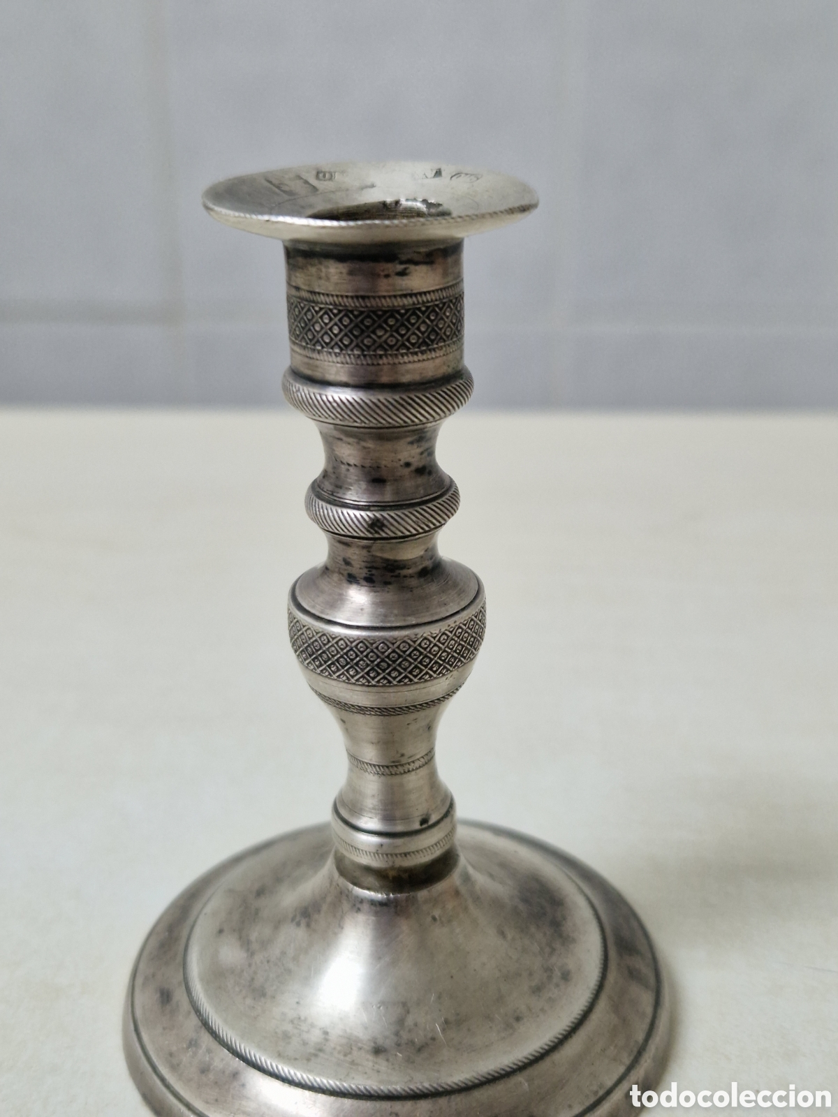 Antig&uuml;edades: BONITO CANDELABRO EN PLATA DE LEY 9 CM - Foto 6