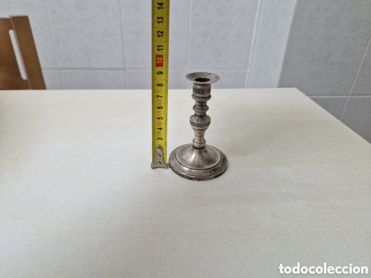 Antig&uuml;edades: BONITO CANDELABRO EN PLATA DE LEY 9 CM - Foto 7
