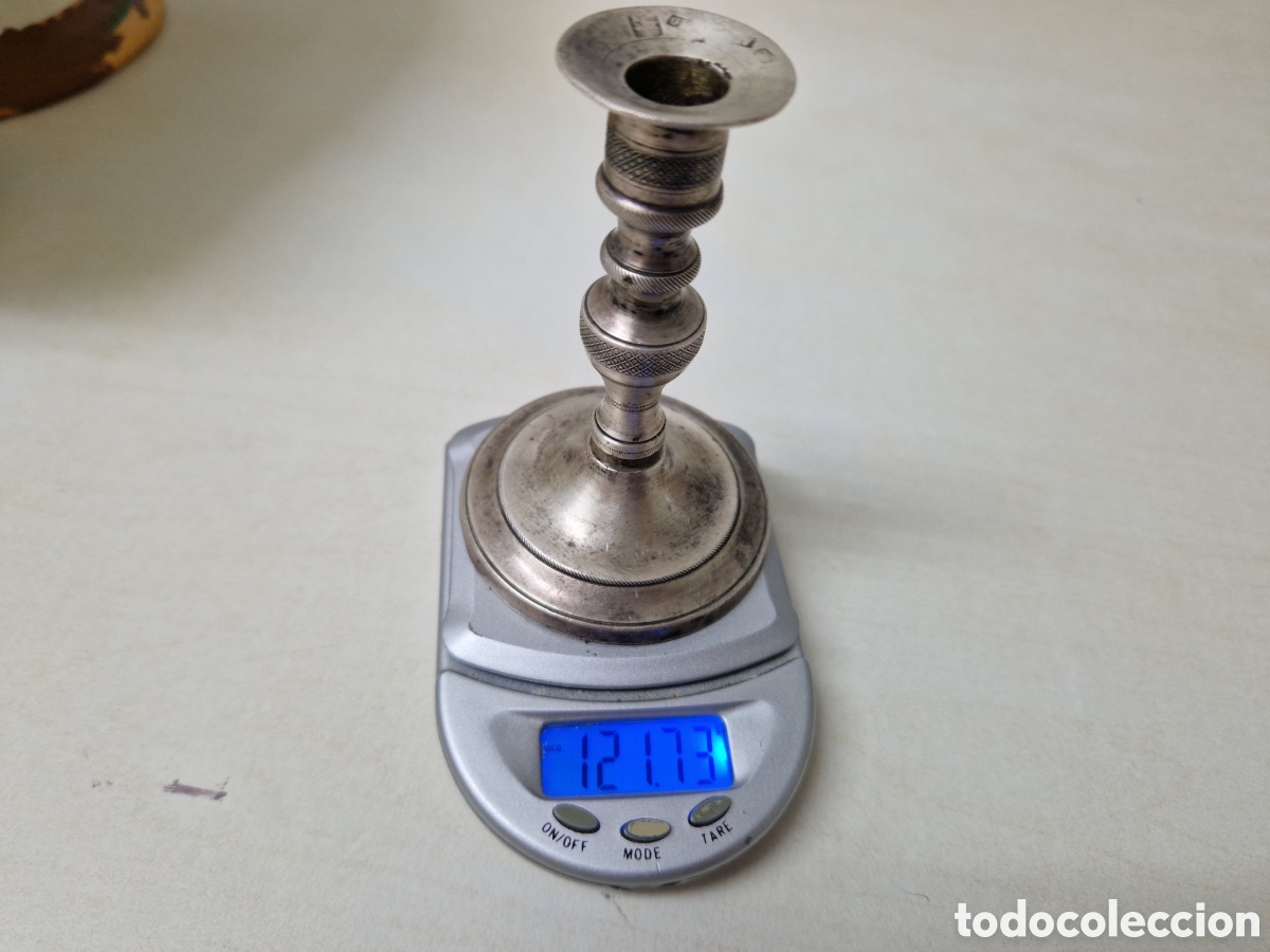 Antig&uuml;edades: BONITO CANDELABRO EN PLATA DE LEY 9 CM - Foto 8