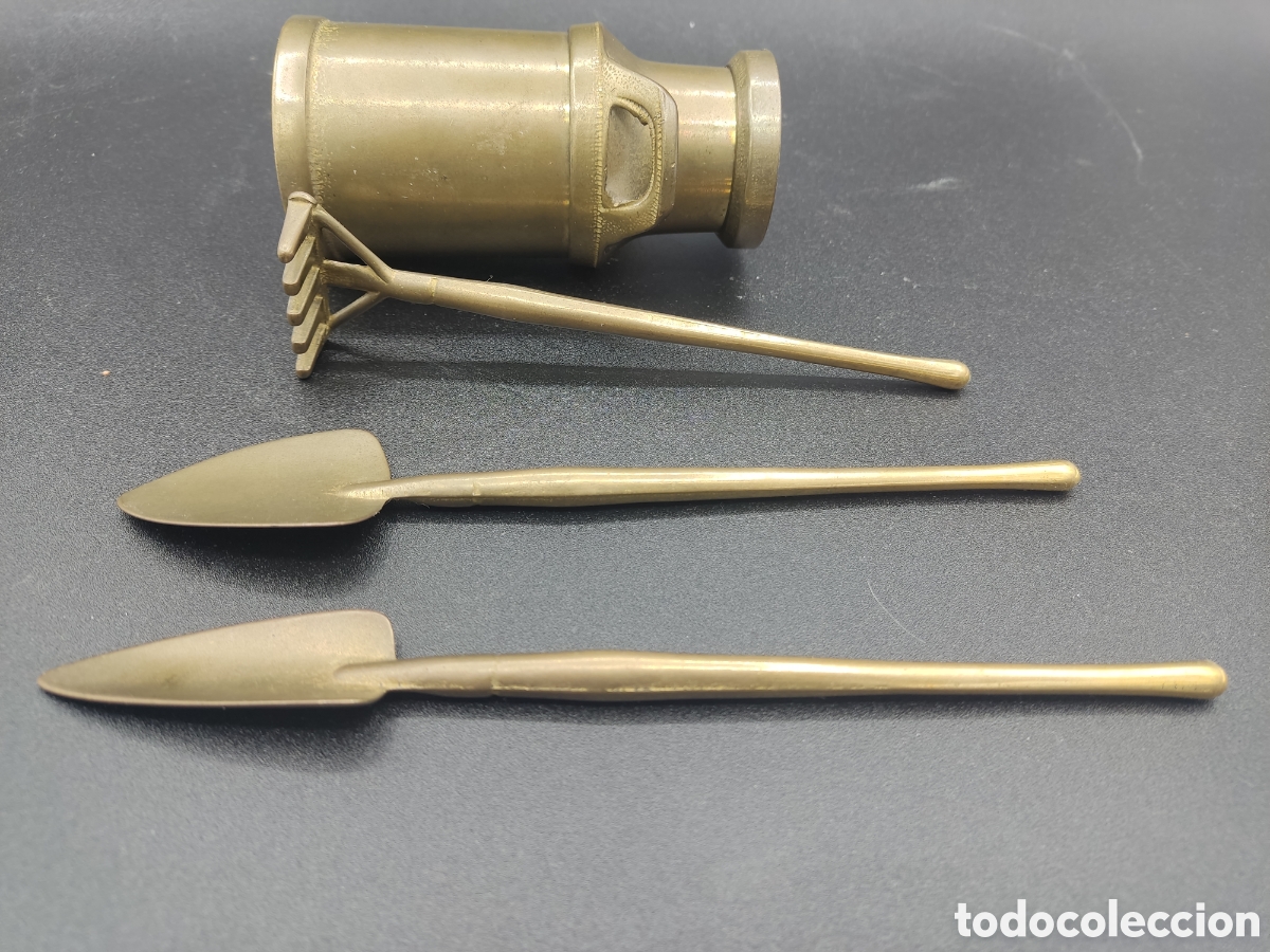 Antig&uuml;edades: C&aacute;ntaro con herramientas del campo - Bronce - Lat&oacute;n - Foto 7