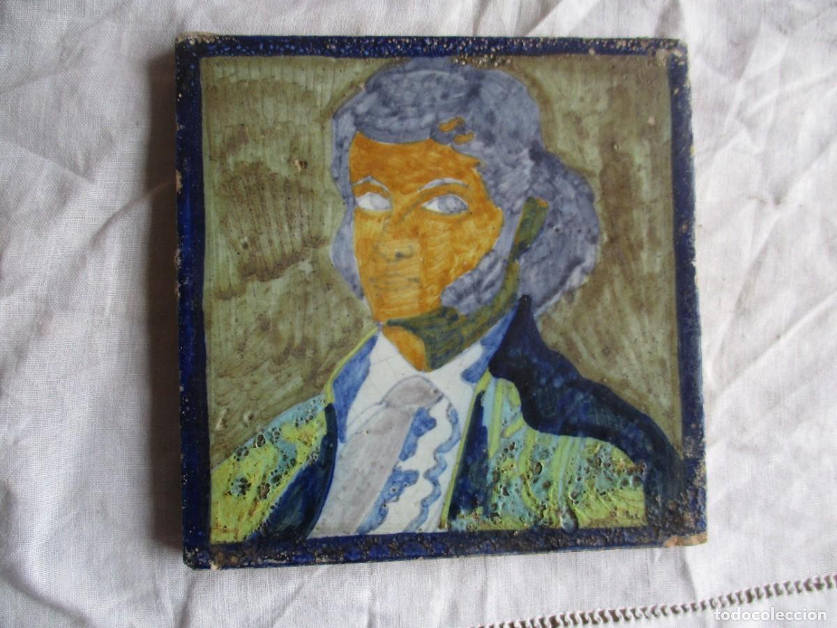 Antig&uuml;edades: Azulejo antiguo pintado - Foto 1
