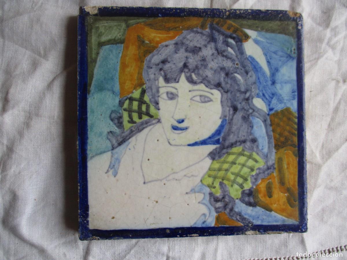 Antig&uuml;edades: Azulejo antiguo pintado - Foto 1