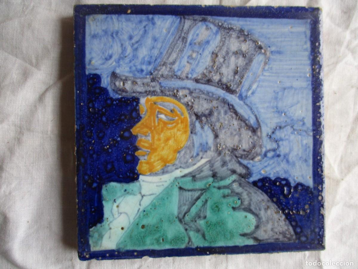 Antig&uuml;edades: Azulejo antiguo pintado - Foto 1