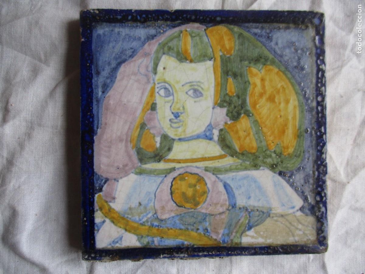 Antig&uuml;edades: Azulejo antiguo pintado - Foto 1