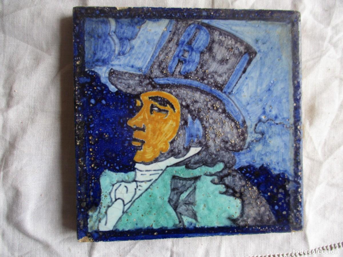 Antig&uuml;edades: Azulejo antiguo pintado - Foto 1