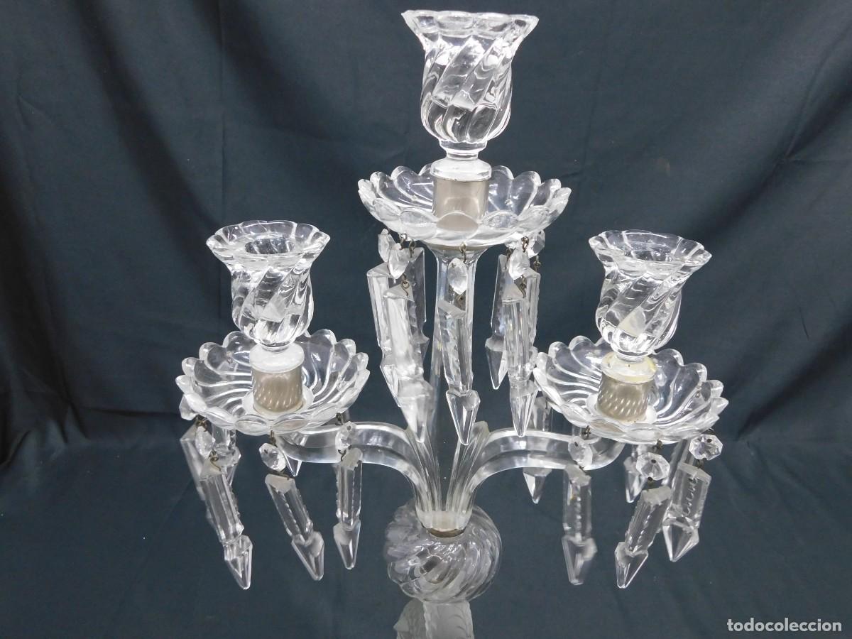 Antig&uuml;edades: PAREJA CANDELABROS CRISTAL - Foto 8