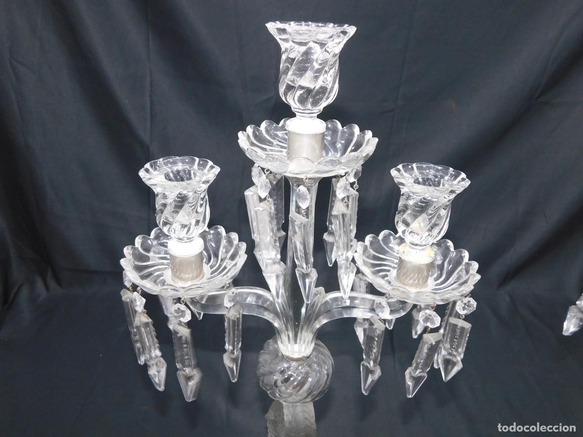 Antig&uuml;edades: PAREJA CANDELABROS CRISTAL - Foto 9