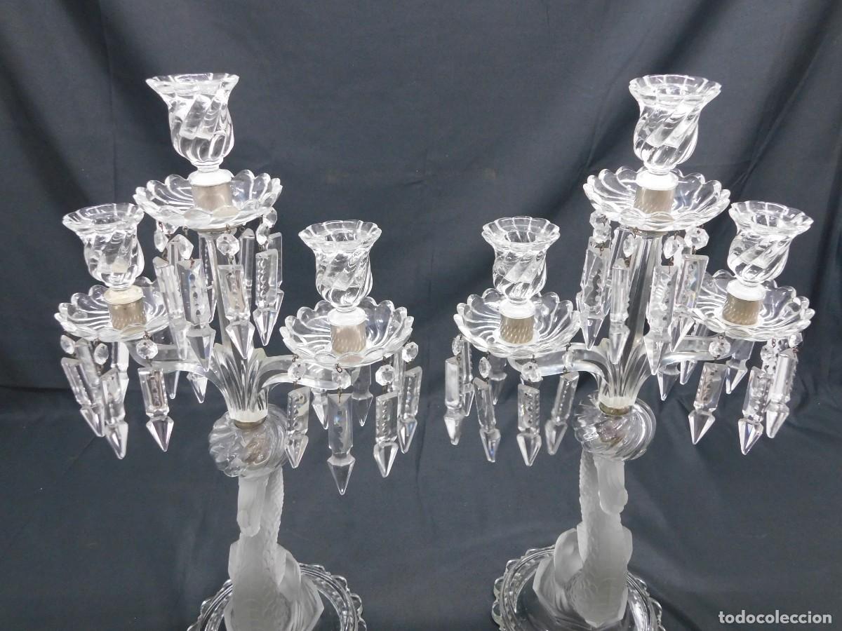 Antig&uuml;edades: PAREJA CANDELABROS CRISTAL - Foto 13