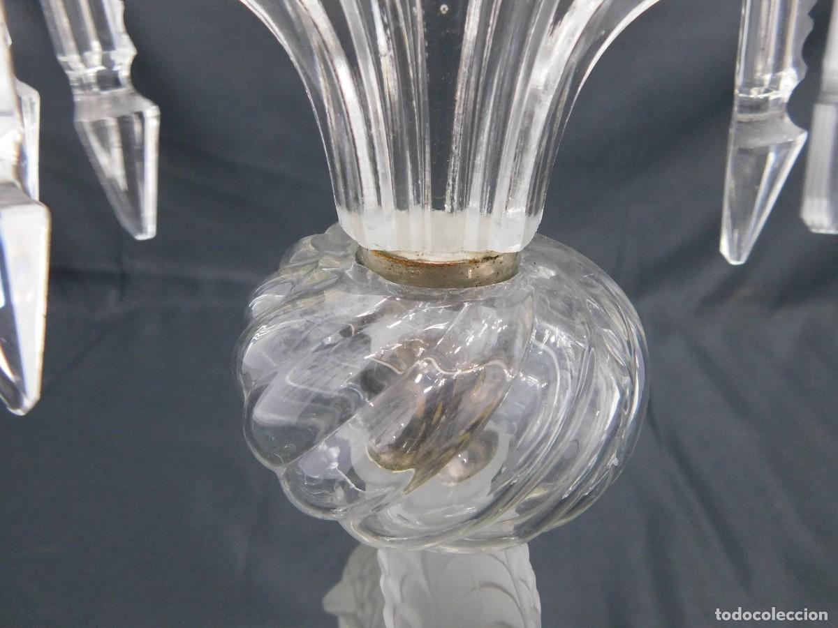 Antig&uuml;edades: PAREJA CANDELABROS CRISTAL - Foto 15