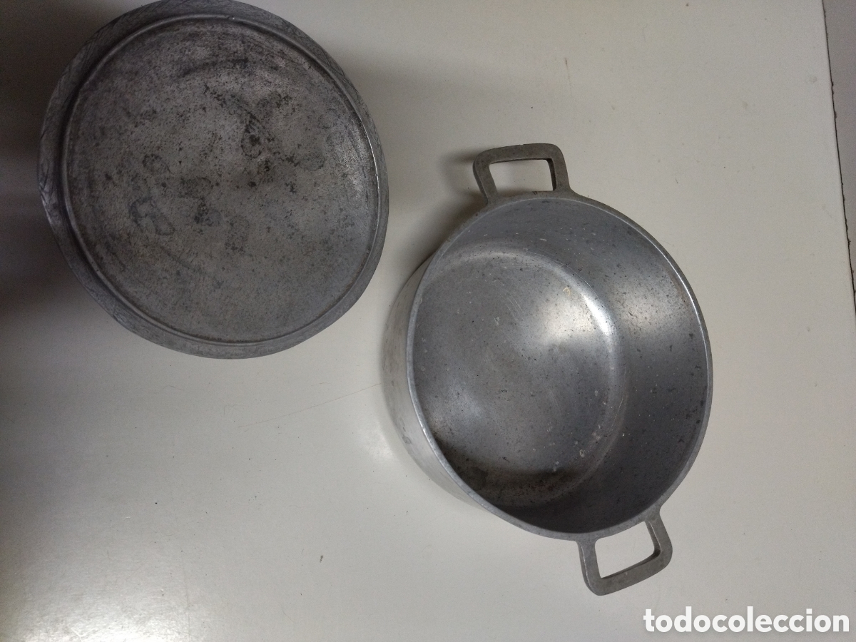 Antig&uuml;edades: Cacerola, olla, Perol de aluminio marca fundal 18 - Foto 3