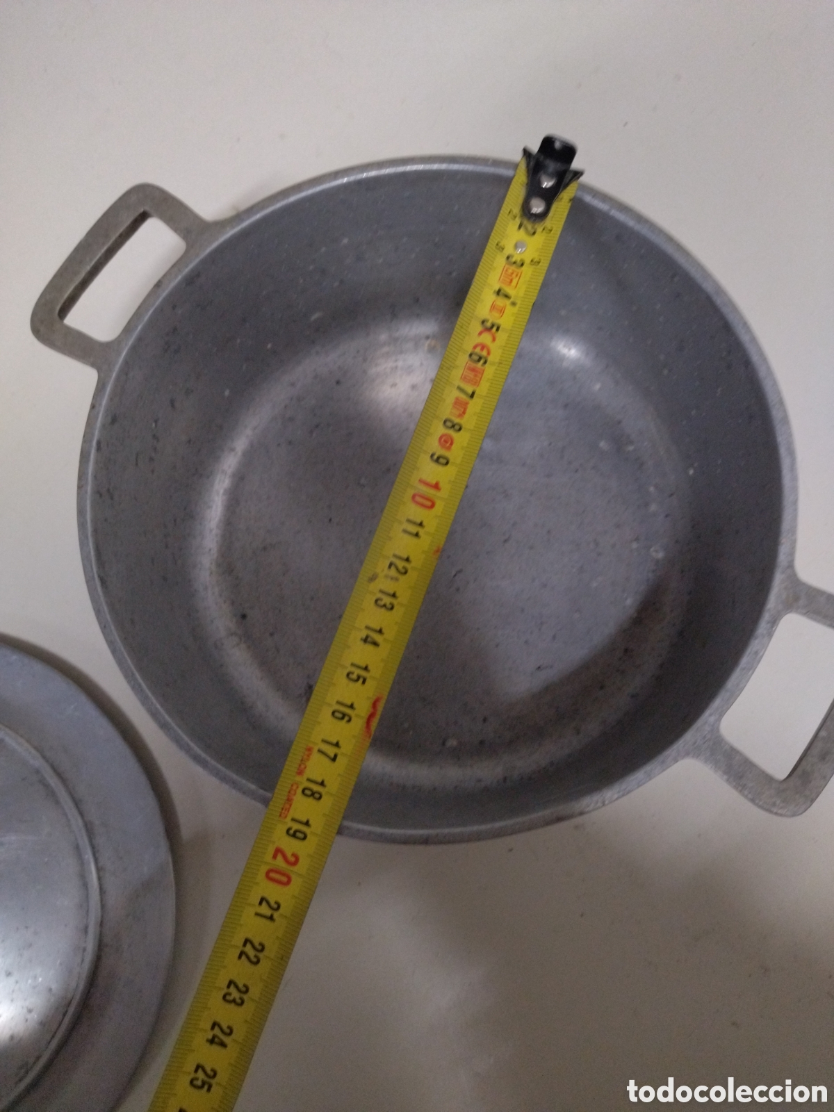 Antig&uuml;edades: Cacerola, olla, Perol de aluminio marca fundal 18 - Foto 5