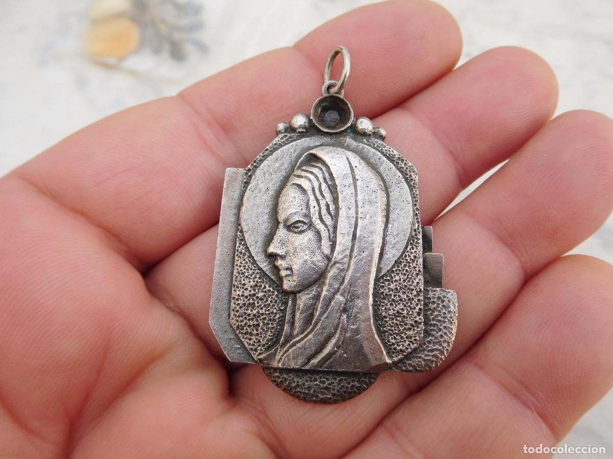 Antig&uuml;edades: Medalla de plata antigua virgen - Foto 1