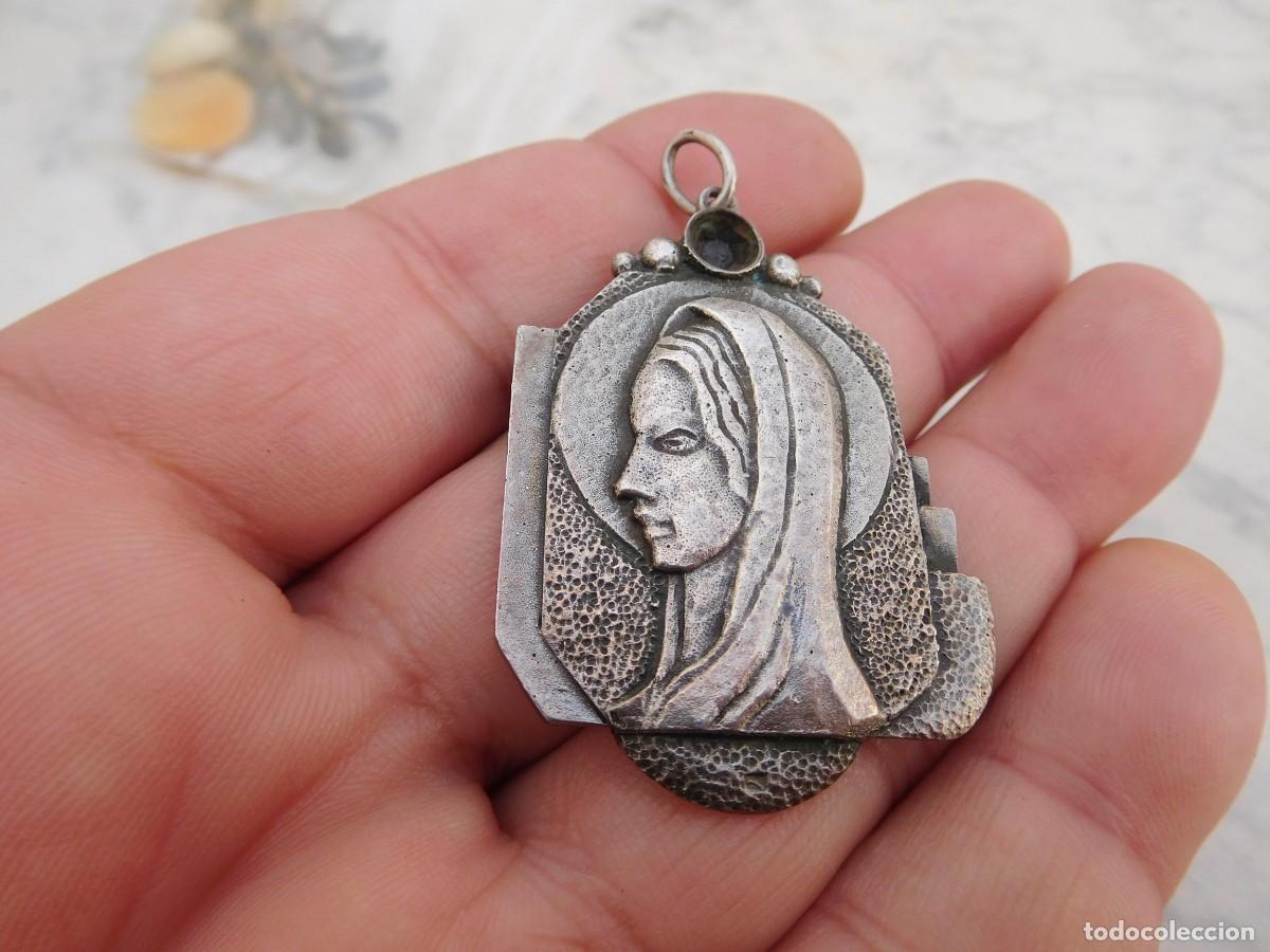 Antig&uuml;edades: Medalla de plata antigua virgen - Foto 2
