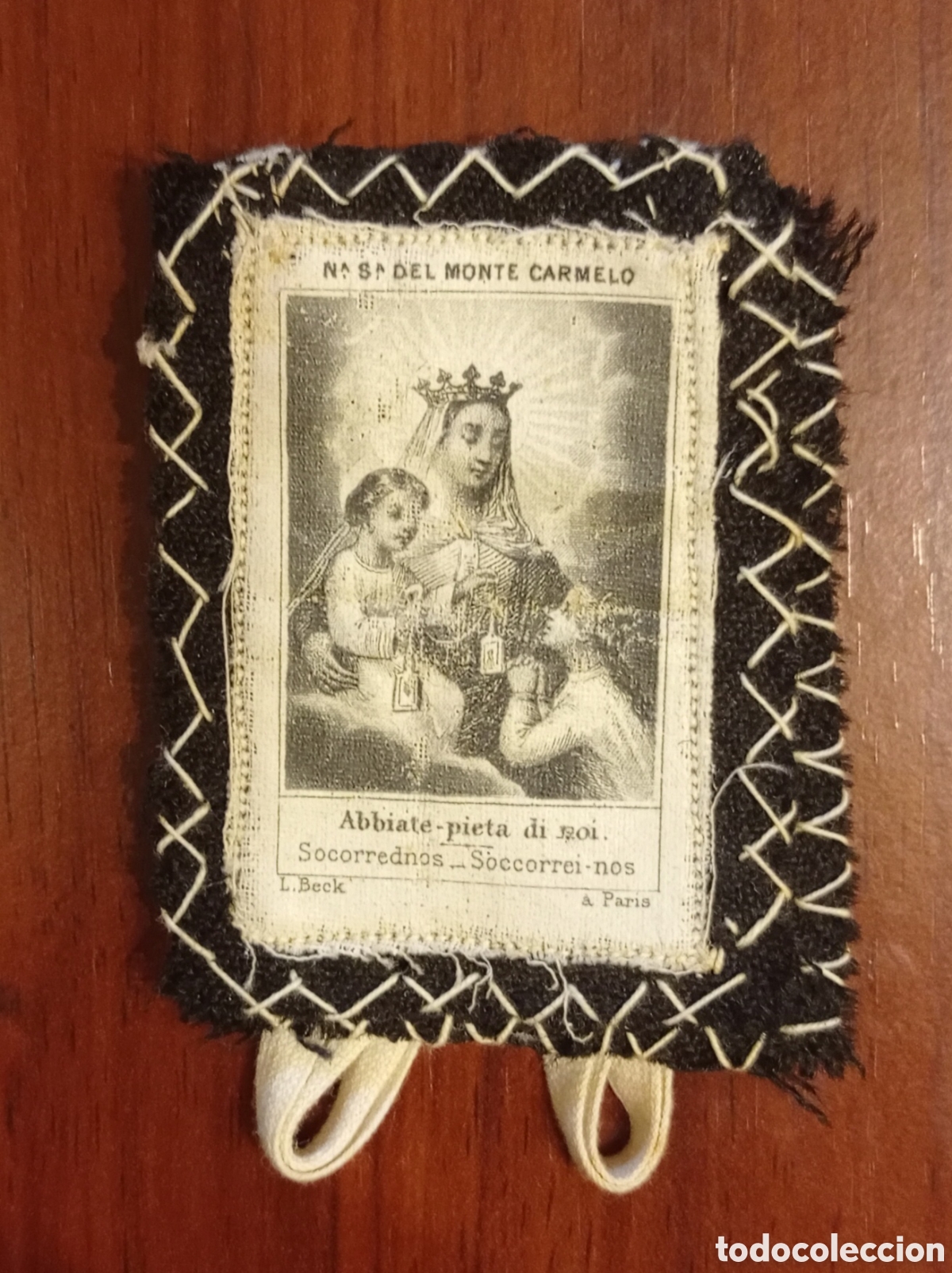 Antig&uuml;edades: ⚜️ ANTIGUO ESCAPULARIO N&ordf; SE&Ntilde;ORA MONTE CARMELO - Foto 1