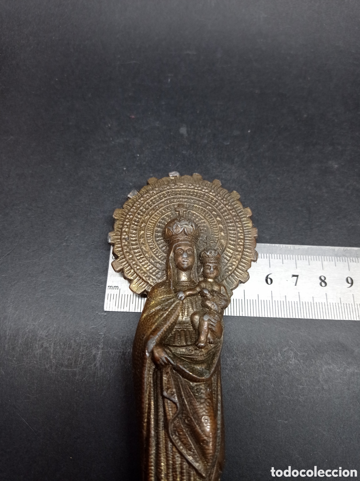 Antig&uuml;edades: Virgen de lat&oacute;n antigua - Foto 8