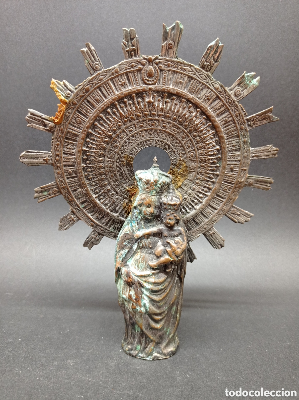 Antig&uuml;edades: Virgen antigua de metal - Foto 2