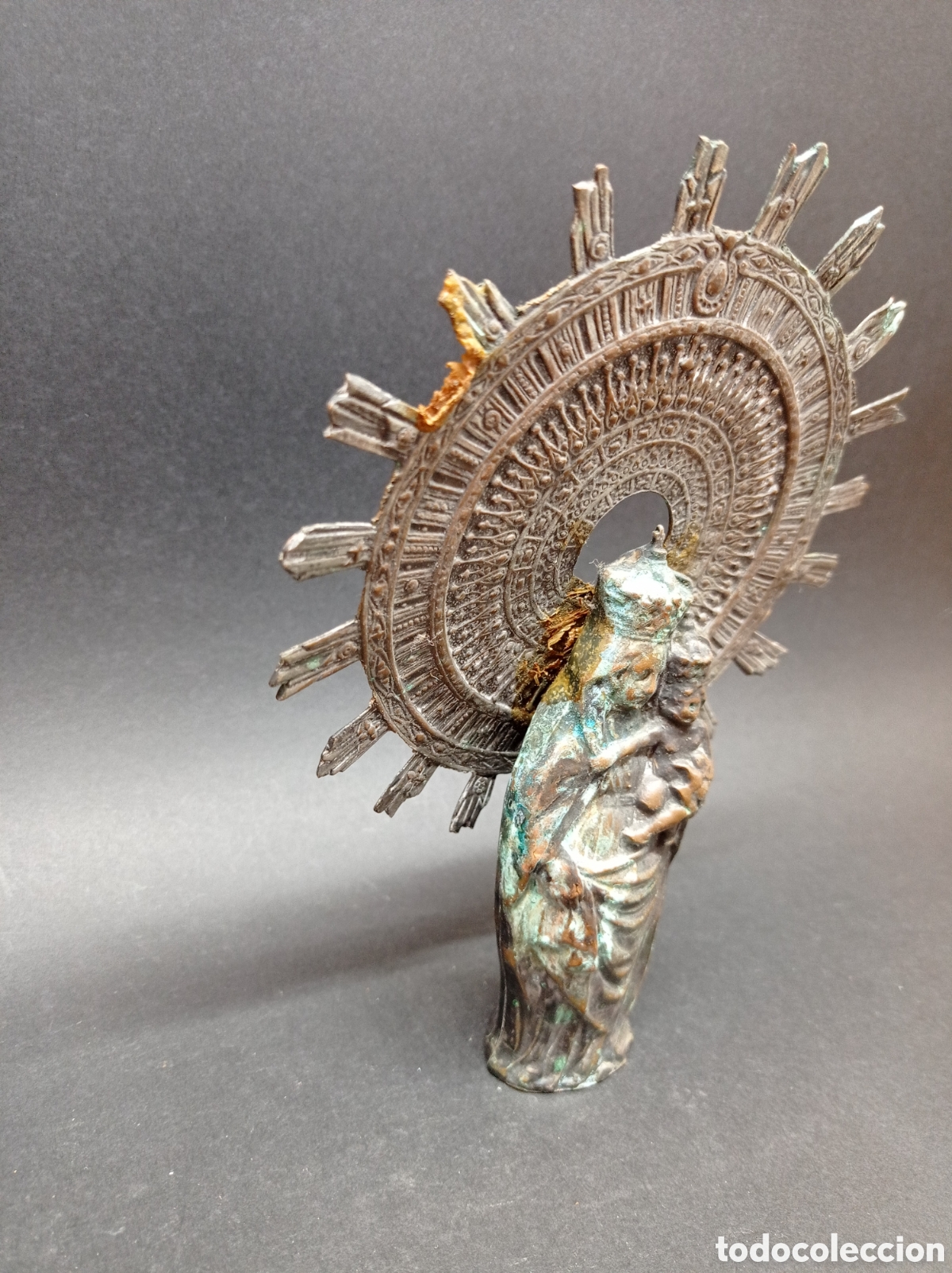 Antig&uuml;edades: Virgen antigua de metal - Foto 3