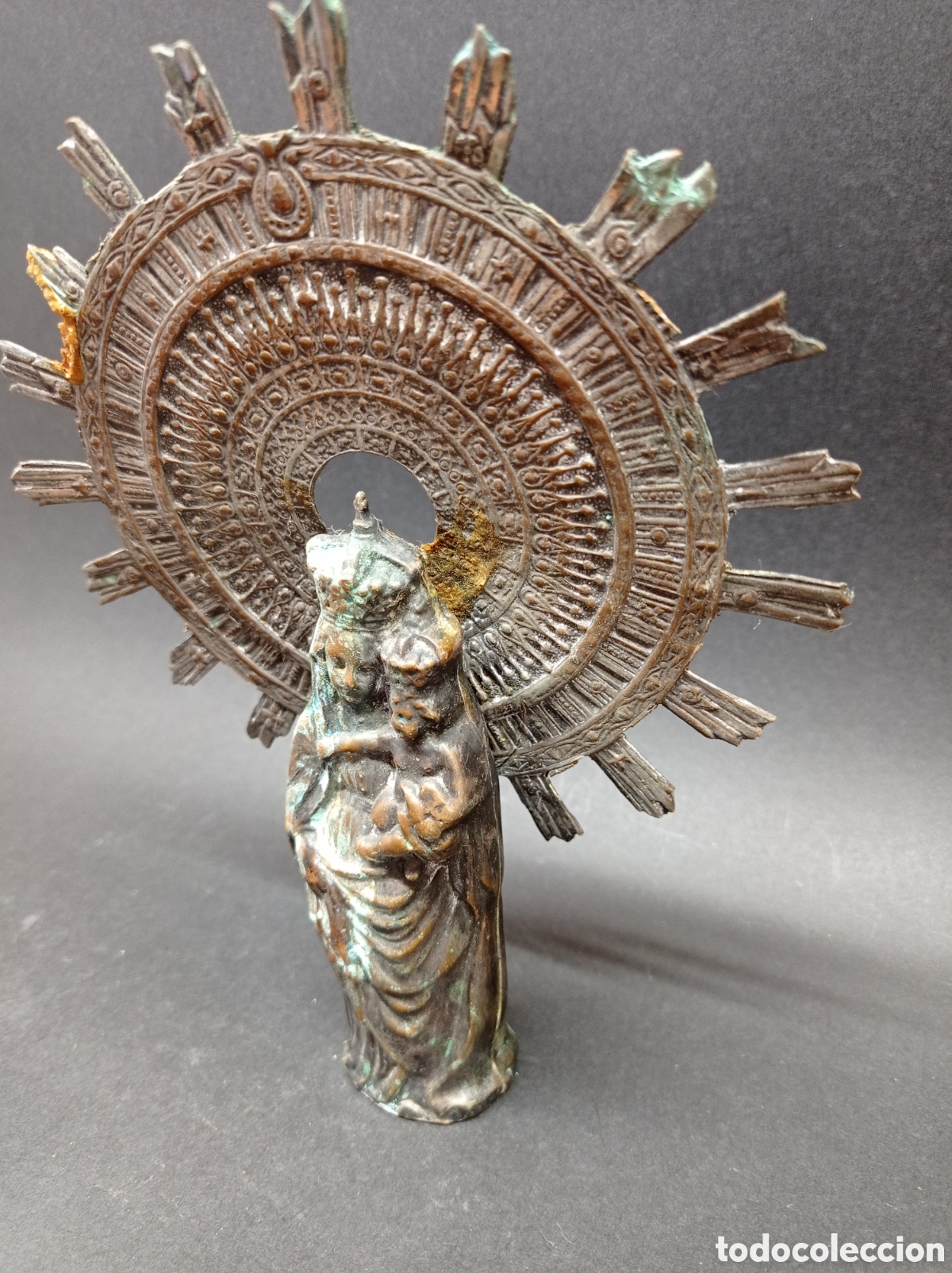 Antig&uuml;edades: Virgen antigua de metal - Foto 4
