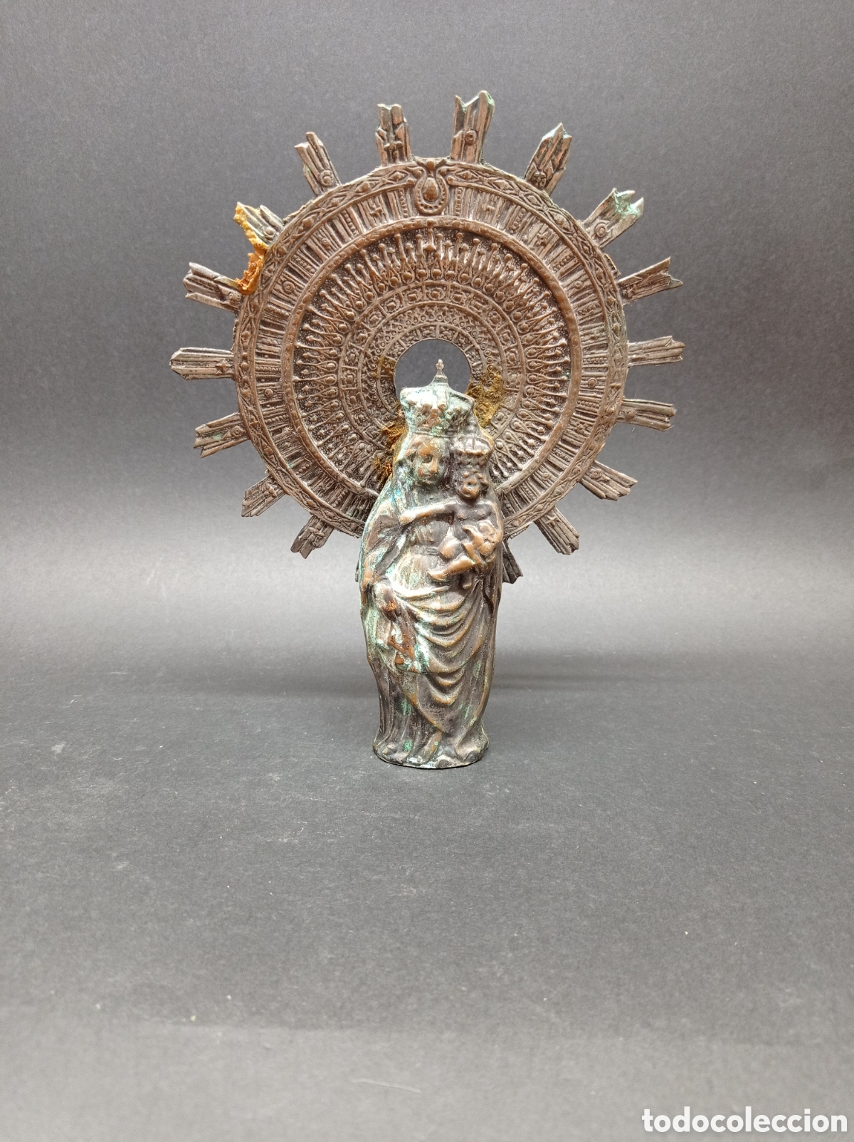 Antig&uuml;edades: Virgen antigua de metal - Foto 1
