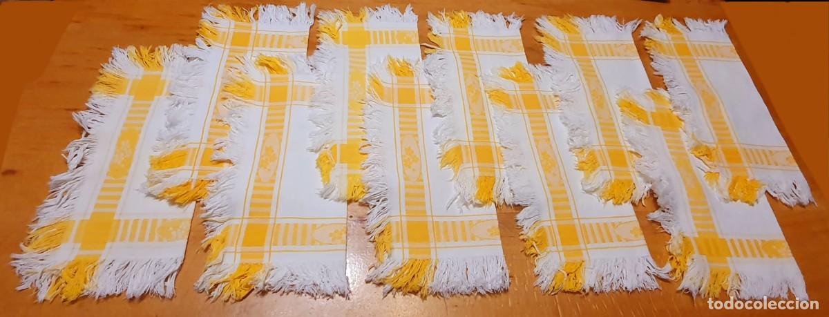 Antig&uuml;edades: 10 servilletas damascado de algod&oacute;n - Foto 2
