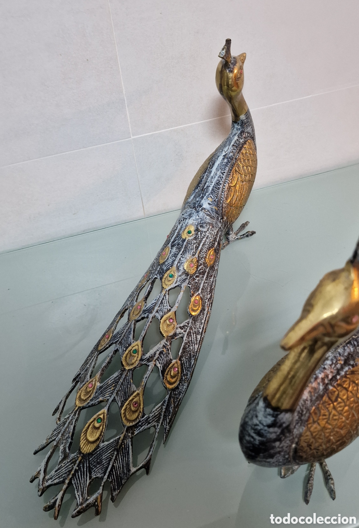 Antig&uuml;edades: PAREJA DE FAISANES EN BRONCE DE GRAN TAMA&Ntilde;O - Foto 4