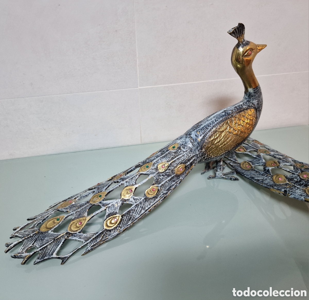 Antig&uuml;edades: PAREJA DE FAISANES EN BRONCE DE GRAN TAMA&Ntilde;O - Foto 5