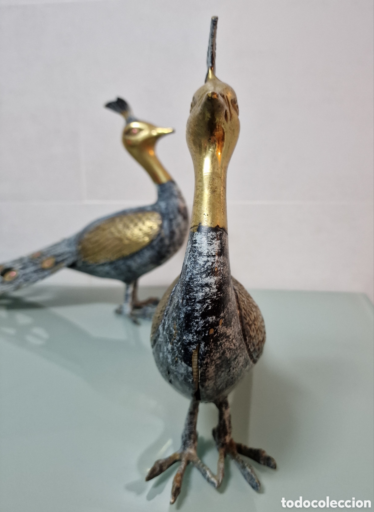 Antig&uuml;edades: PAREJA DE FAISANES EN BRONCE DE GRAN TAMA&Ntilde;O - Foto 6