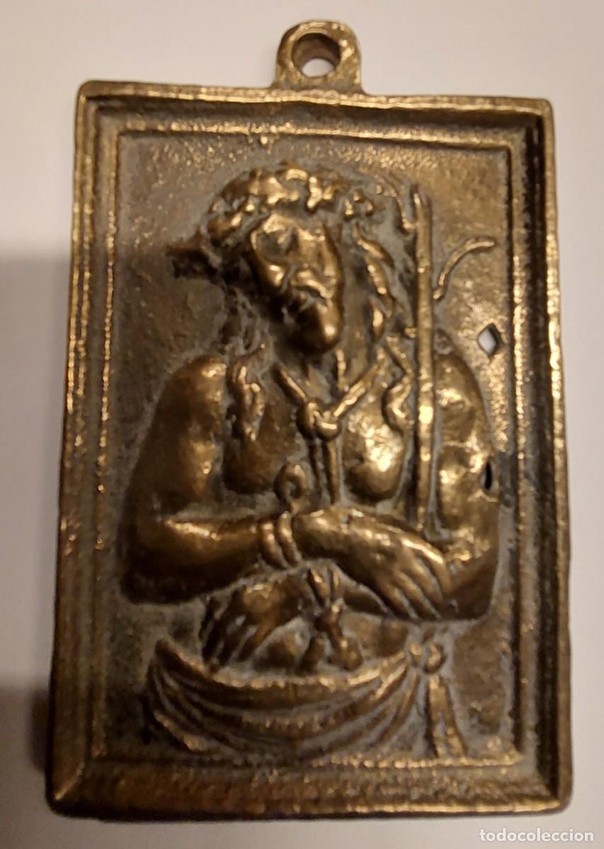 Antig&uuml;edades: Placa devocional Ecce Homo De broce - Foto 1