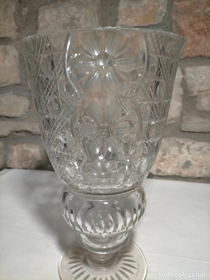 jarrón florero de cristal grande - Compra venta en todocoleccion