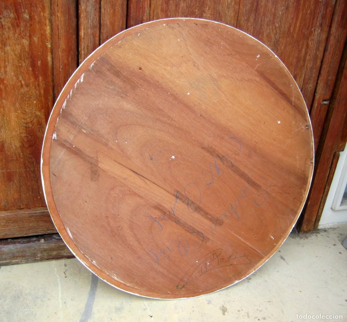 Antig&uuml;edades: Espejo redondo de madera tallada, color blanco - Foto 5