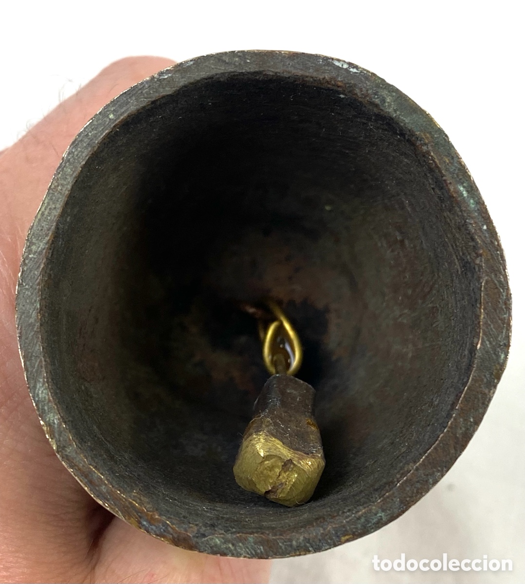Antig&uuml;edades: CAMPANA DE BRONCE CON PAJARITOS. 13,5 CM - Foto 6
