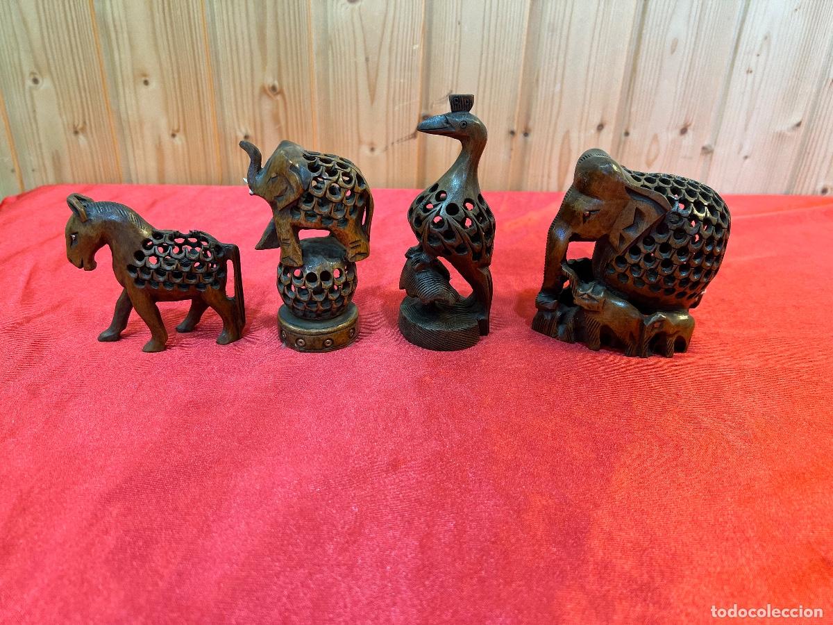 Antig&uuml;edades: LOTE ANIMALES MADERA - Foto 1