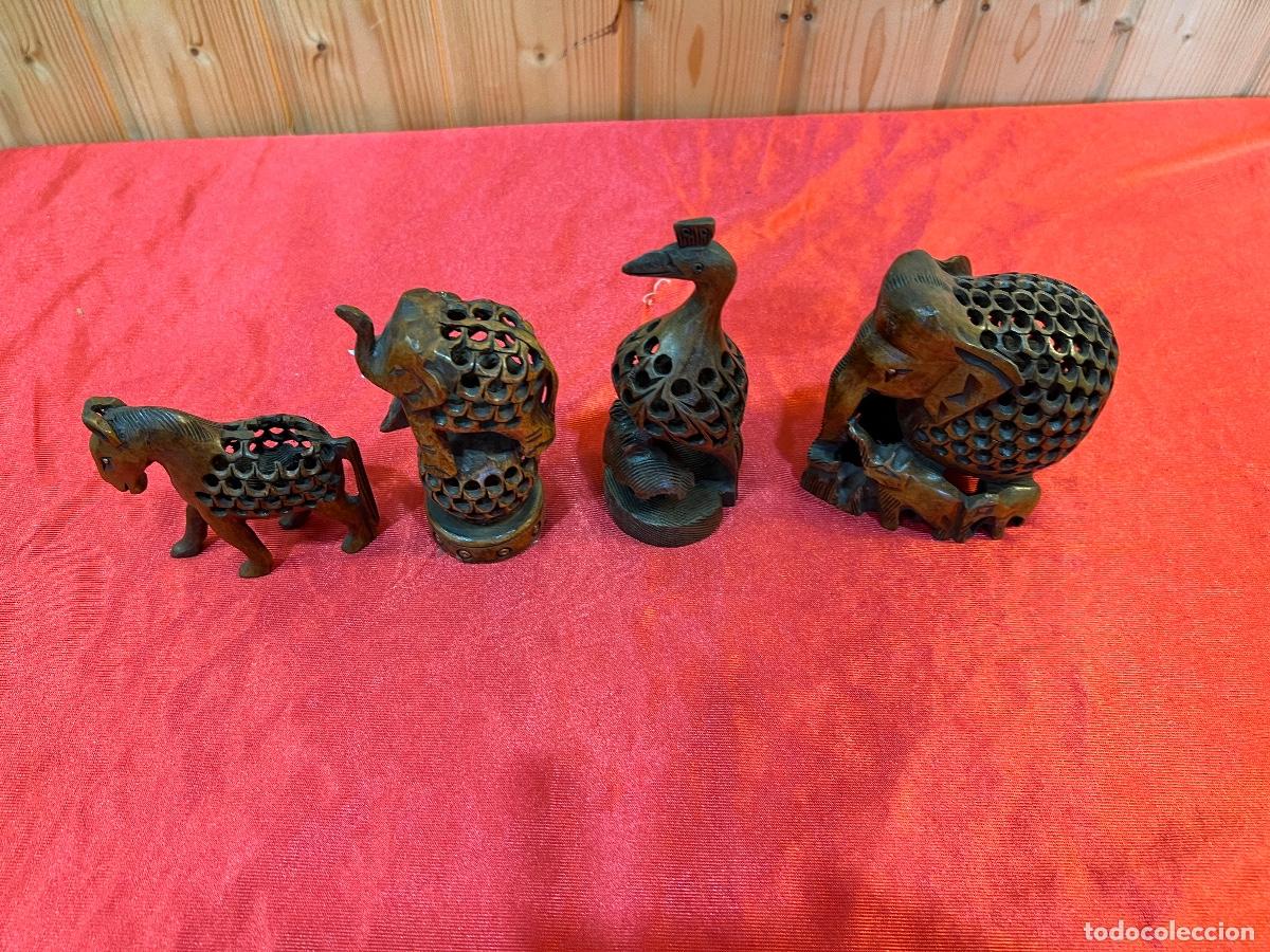 Antig&uuml;edades: LOTE ANIMALES MADERA - Foto 2