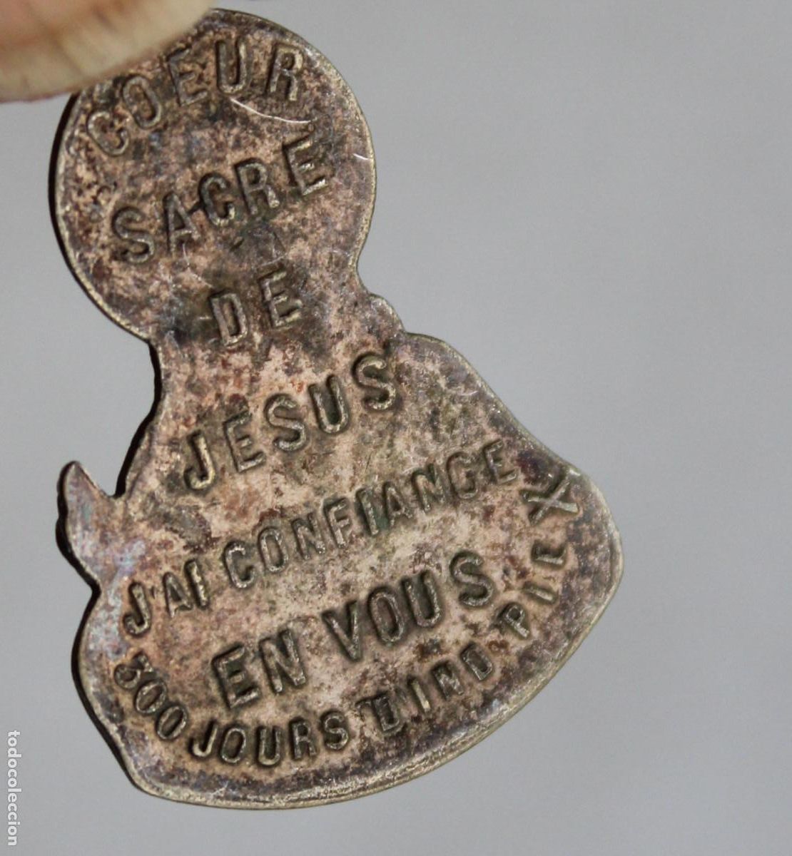 Antig&uuml;edades: sagrado corazon de jesus medalla plata - Foto 2