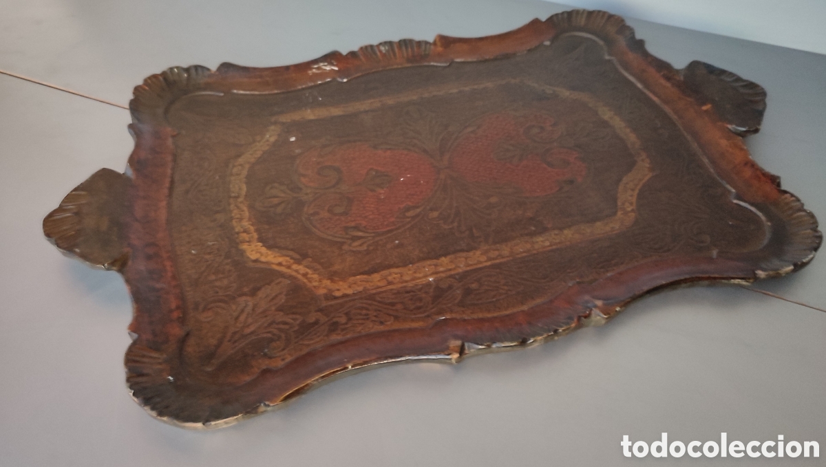 Antig&uuml;edades: Antigua Bandeja florentina - Foto 4