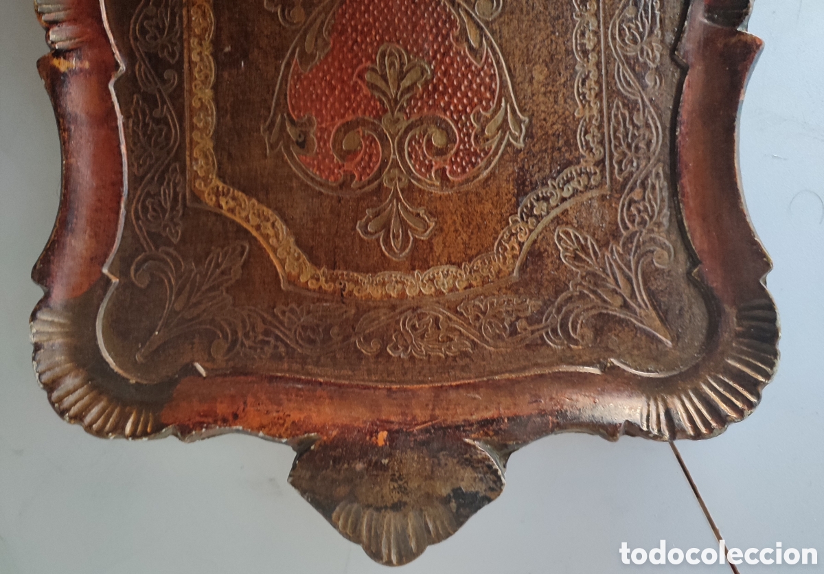 Antig&uuml;edades: Antigua Bandeja florentina - Foto 6