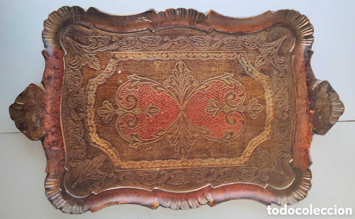 Antig&uuml;edades: Antigua Bandeja florentina - Foto 1
