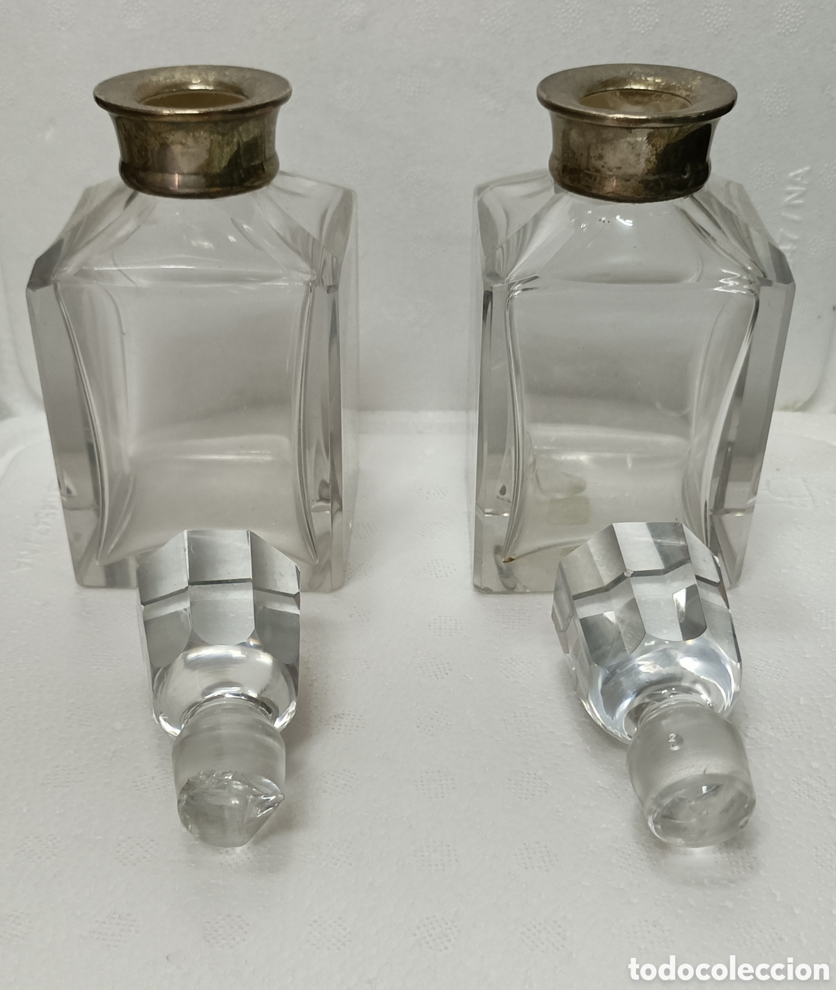 Antig&uuml;edades: Frascos de tocador en cristal y plata - Foto 2