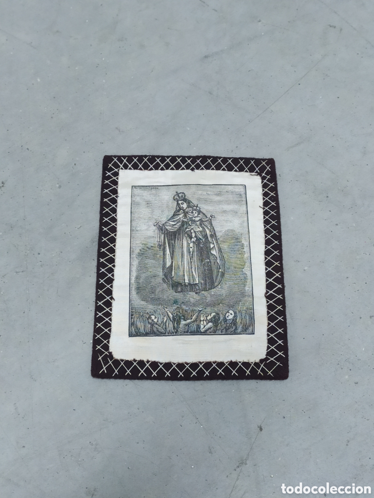 Antig&uuml;edades: ESCAPULARIO BORDADO IMPRESO NUESTRA SE&Ntilde;ORA - Foto 1