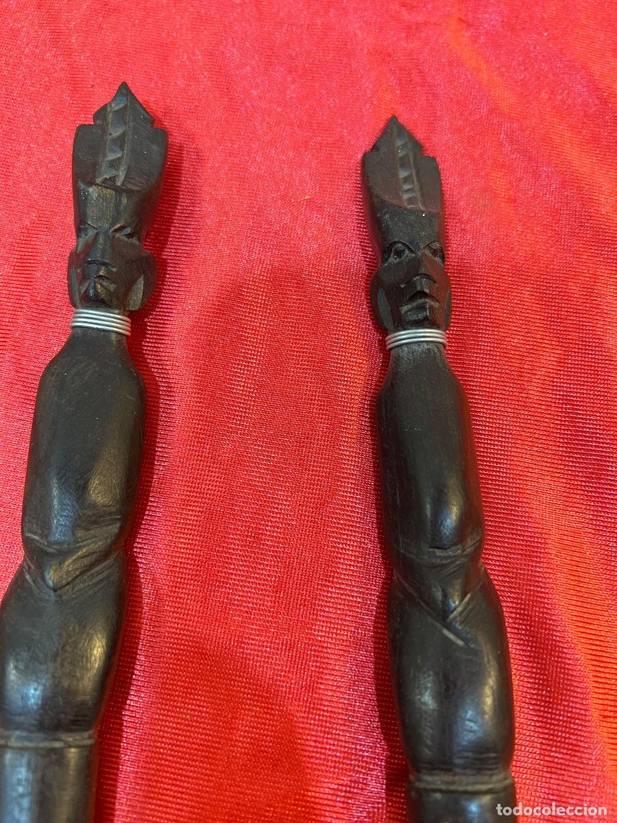 Antig&uuml;edades: CUBIERTOS MADERA - Foto 2