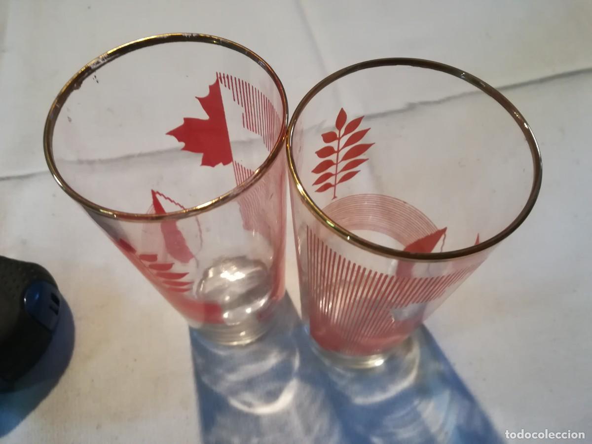 Antig&uuml;edades: 2 VASOS DECORADOS / ENT100 / ROJO - Foto 2