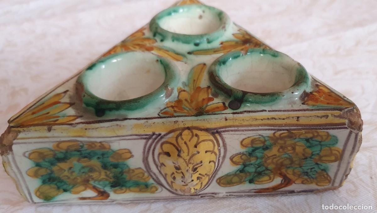Antig&uuml;edades: Especiero de Talavera siglo XVIII - Foto 2